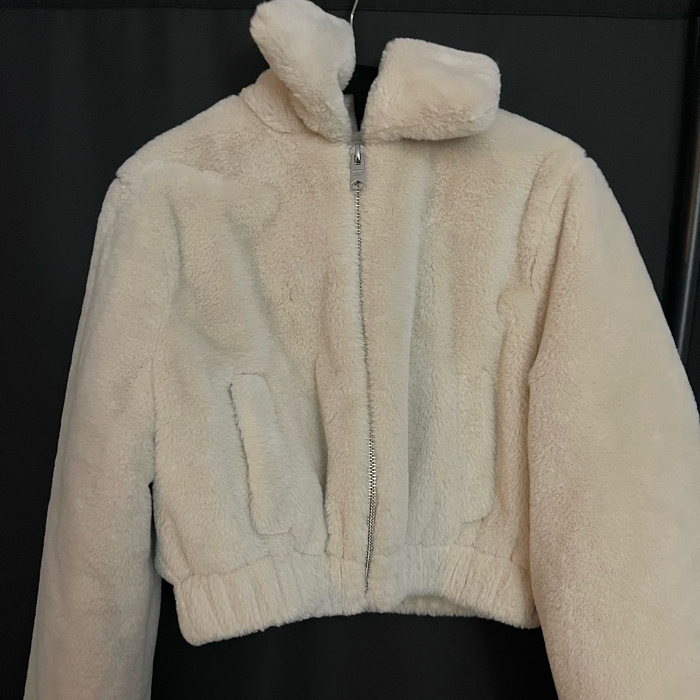 Garage cropped jacket faux sherpa